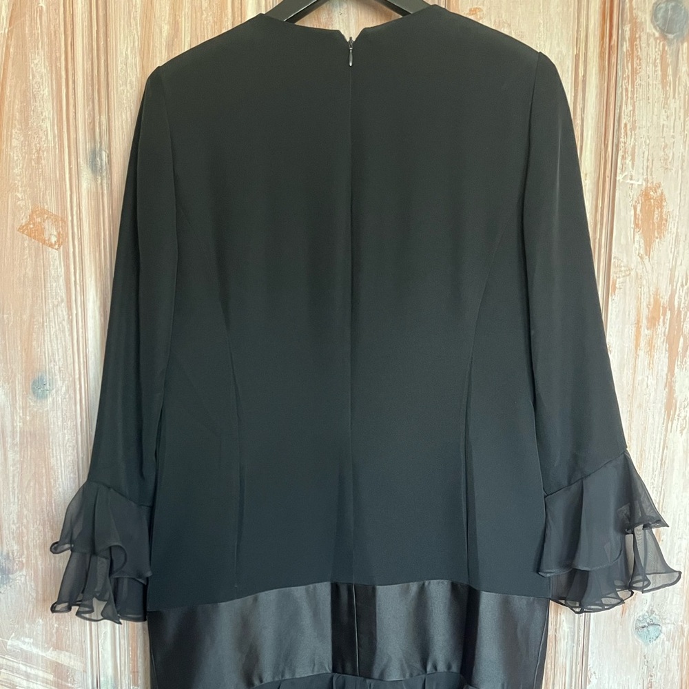 Marlene’s Golden Hanger Vintage Midi Shift Dress Evening Black Size 14 - Picture 5 of 9